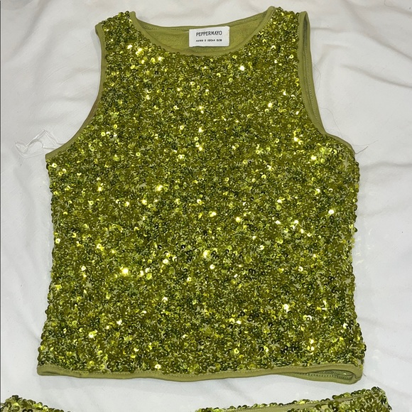 Peppermayo Green Sequin Two-Piece Set - Picture 4 of 5